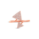 0.21ct 14k Rose Gold Diamond Triangle Lady's Ring